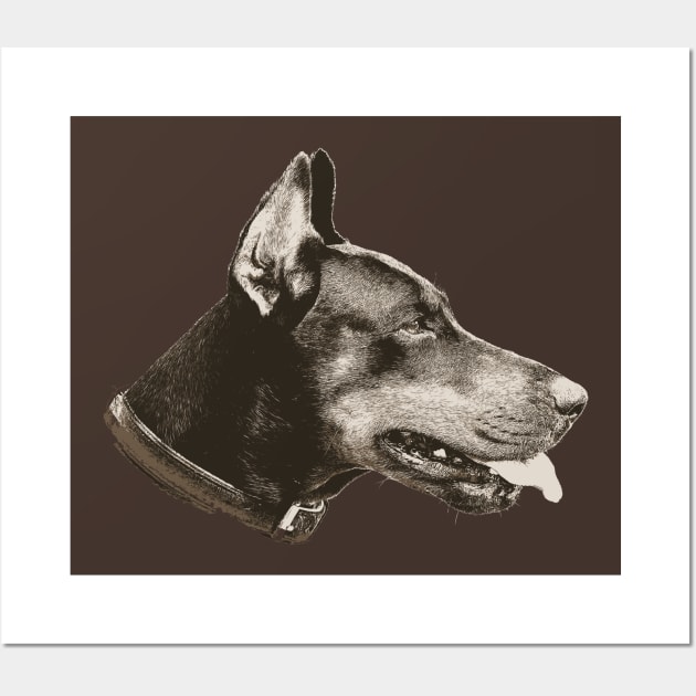 Dobermann pet dog illustration vector Wall Art by mybeautypets